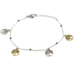 bracciale donna albero della vita acciaio