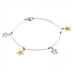 bracciale donna stelline acciaio