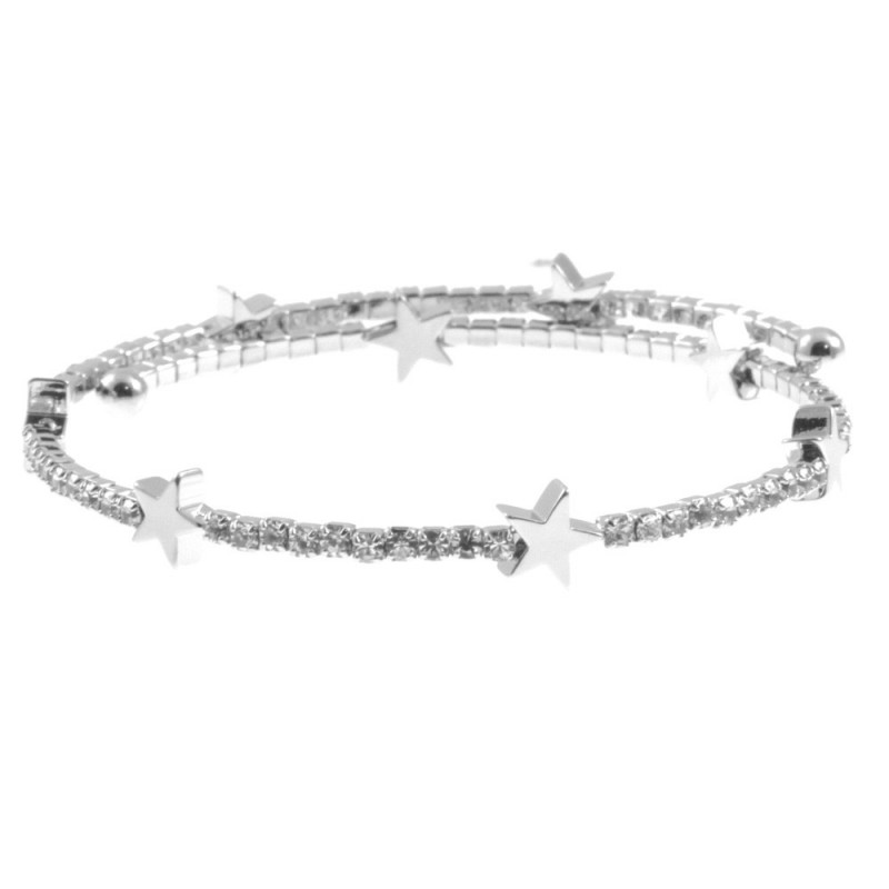 bracciale donna rigido con strass e stelline