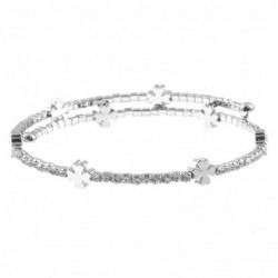 bracciale donna rigido con strass e quadrifogli