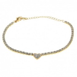 bracciale tennis donna con cuore acciaio