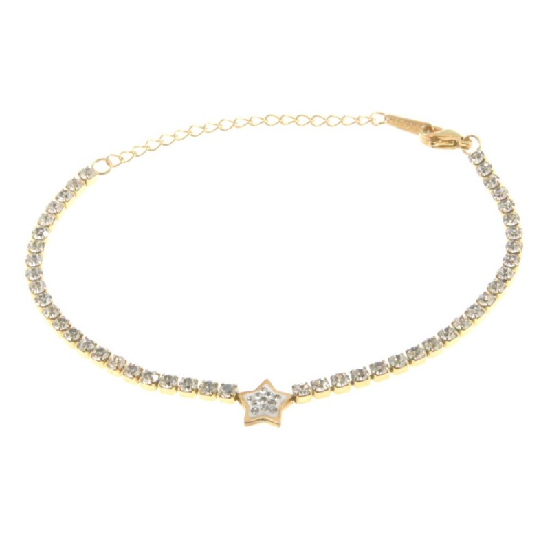 bracciale tennis donna con stellina acciaio