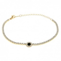 bracciale tennis donna con tondo acciaio