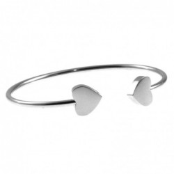 bracciale donna cuori rigido acciaio