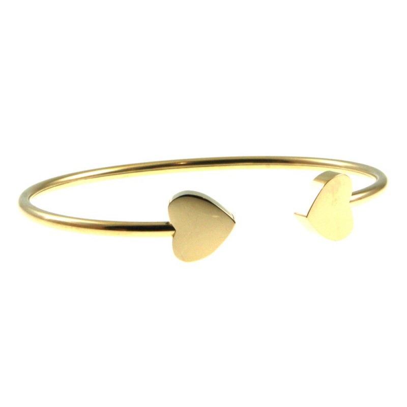 bracciale donna cuori rigido acciaio