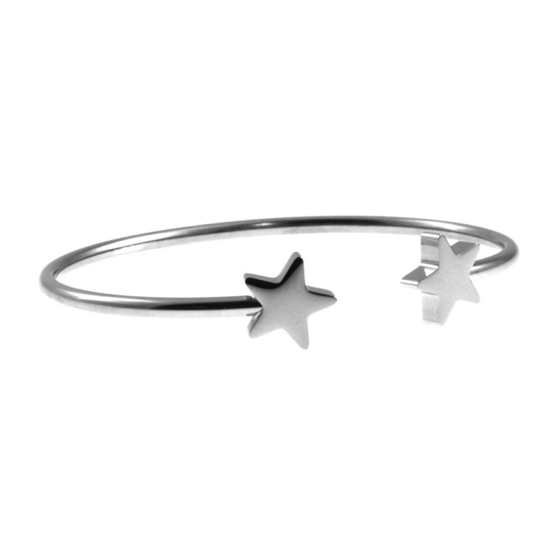 bracciale donna  stelline rigido acciaio