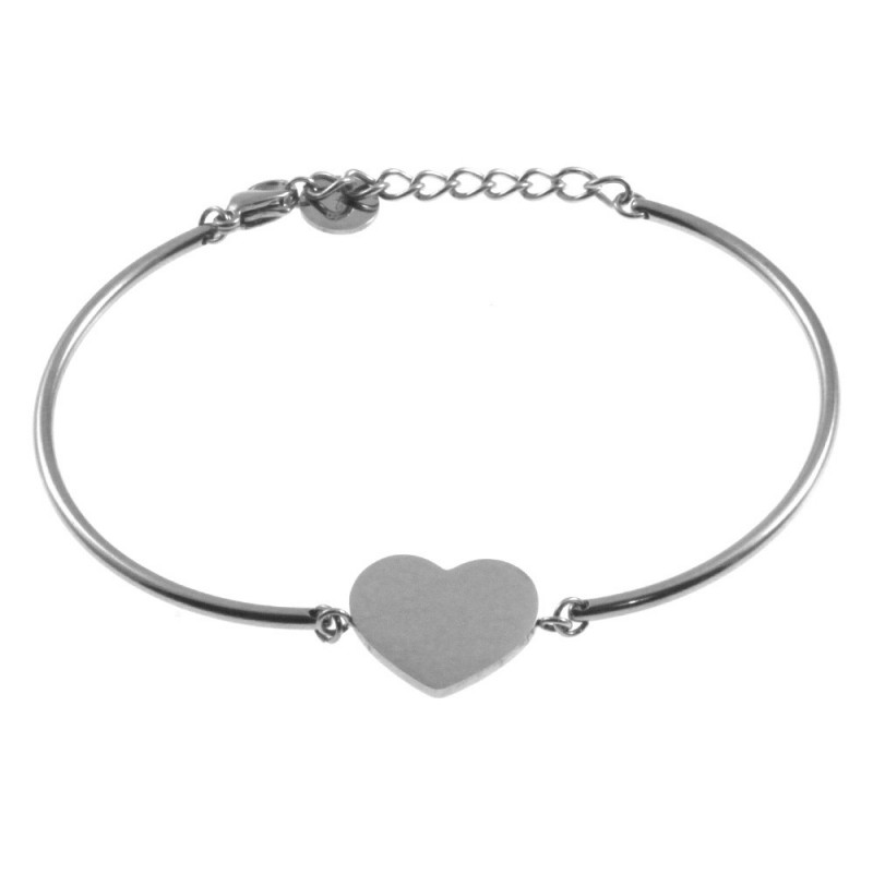 bracciale donna cuore semirigido acciaio
