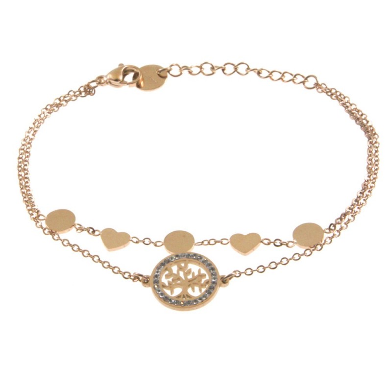 bracciale donna albero della vita acciaio ramato