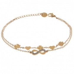 bracciale donna infinito acciaio ramato