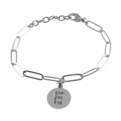 bracciale con iniziale lettera e acciaio e strass