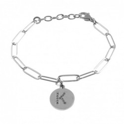 bracciale con iniziale lettera k acciaio e strass