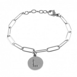 bracciale con iniziale lettera l acciaio e strass