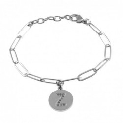 bracciale con iniziale lettera z acciaio e strass