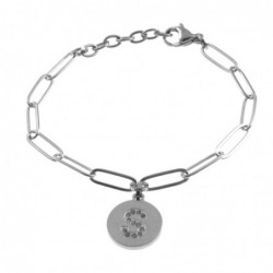 bracciale con iniziale lettera s acciaio e strass
