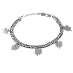 bracciale donna quadrifogli acciaio