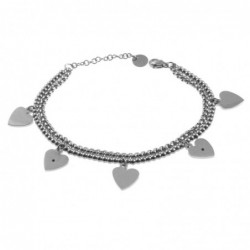 bracciale donna cuoricini acciaio