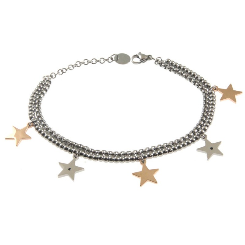 bracciale donna stelline acciaio