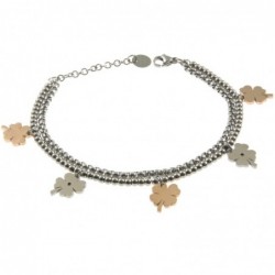 bracciale donna quadrifogli acciaio