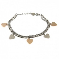 bracciale donna cuoricini acciaio