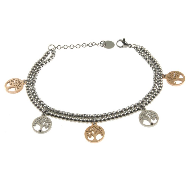 bracciale donna albero della vita acciaio