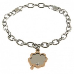 bracciale donna quadrifoglio acciaio
