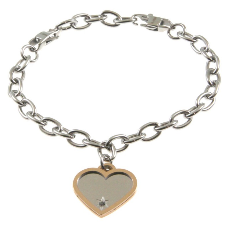 bracciale donna cuore acciaio