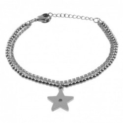 bracciale donna stella acciaio e strass