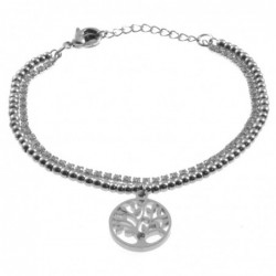 bracciale donna albero della vita acciaio e strass