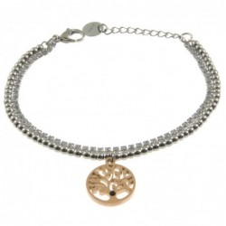 bracciale donna albero della vita acciaio e strass