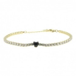 bracciale tennis donna acciaio con cuore