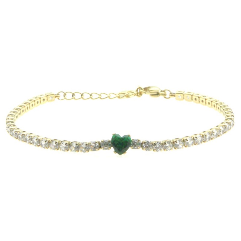 bracciale tennis donna acciaio con cuore