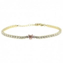 bracciale tennis donna acciaio con cuore