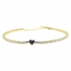 bracciale tennis donna acciaio con cuore