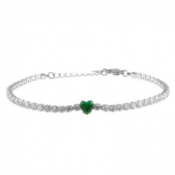 bracciale tennis donna acciaio con cuore