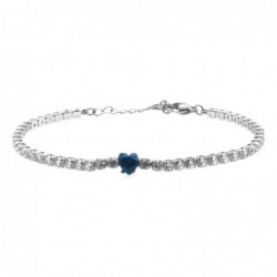 bracciale tennis donna acciaio con cuore