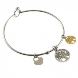 bracciale donna rigido albero della vita in acciaio