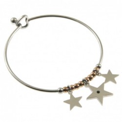 bracciale donna rigido con stelline in acciaio