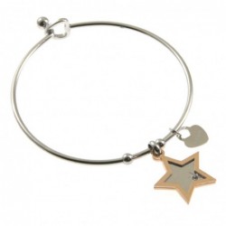 bracciale donna rigido con stellina in acciaio