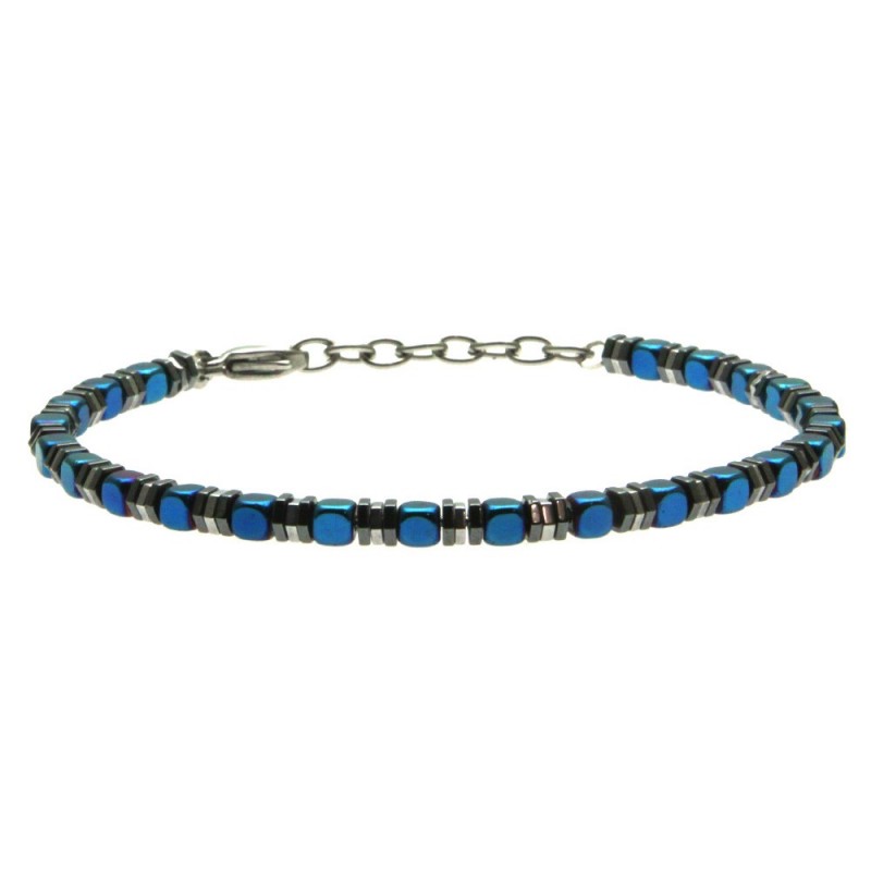 bracciale uomo esagoni e dadini acciaio