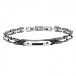 bracciale uomo acciaio e ceramica