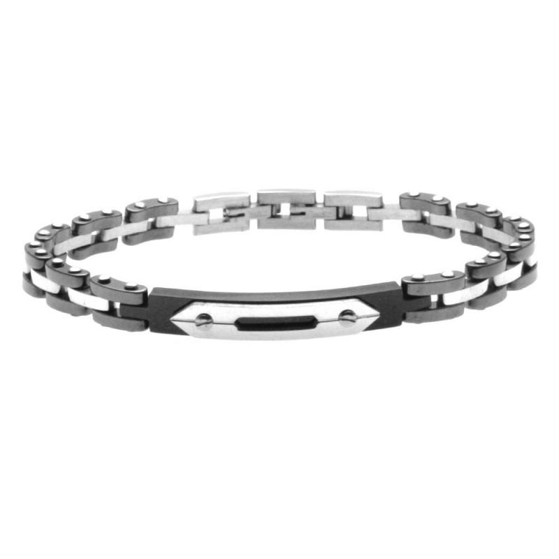bracciale uomo acciaio e ceramica