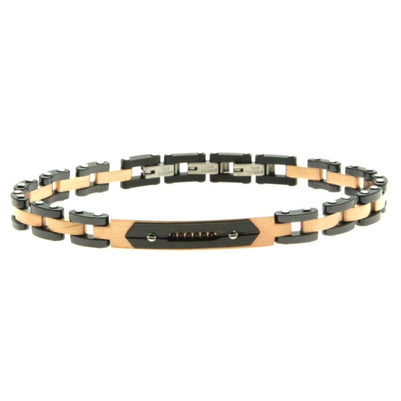 bracciale uomo acciaio e ceramica