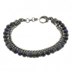 bracciale uomo pietre e catena in acciaio