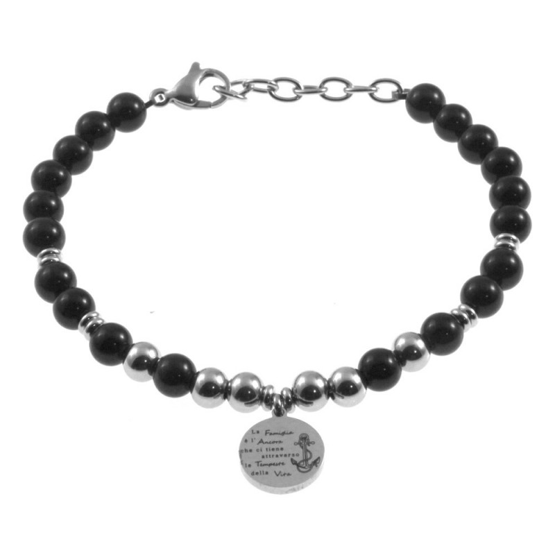 bracciale papà con frasi acciaio e pietre