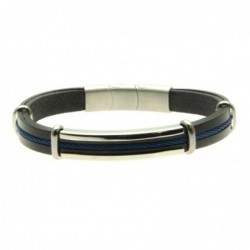 bracciale pelle uomo e acciaio
