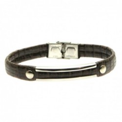 bracciale pelle uomo e acciaio