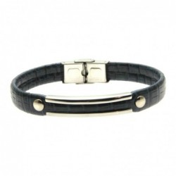 bracciale pelle uomo e acciaio