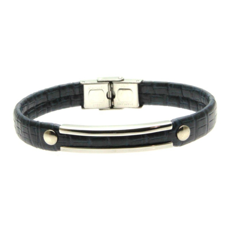 bracciale pelle uomo e acciaio