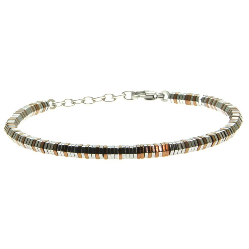 bracciale uomo esagoni in acciaio