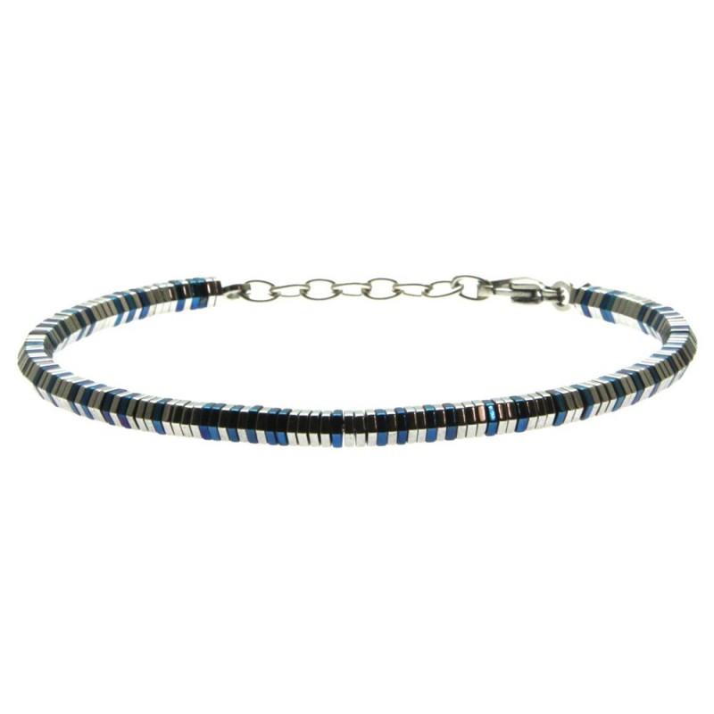 bracciale uomo esagoni in acciaio